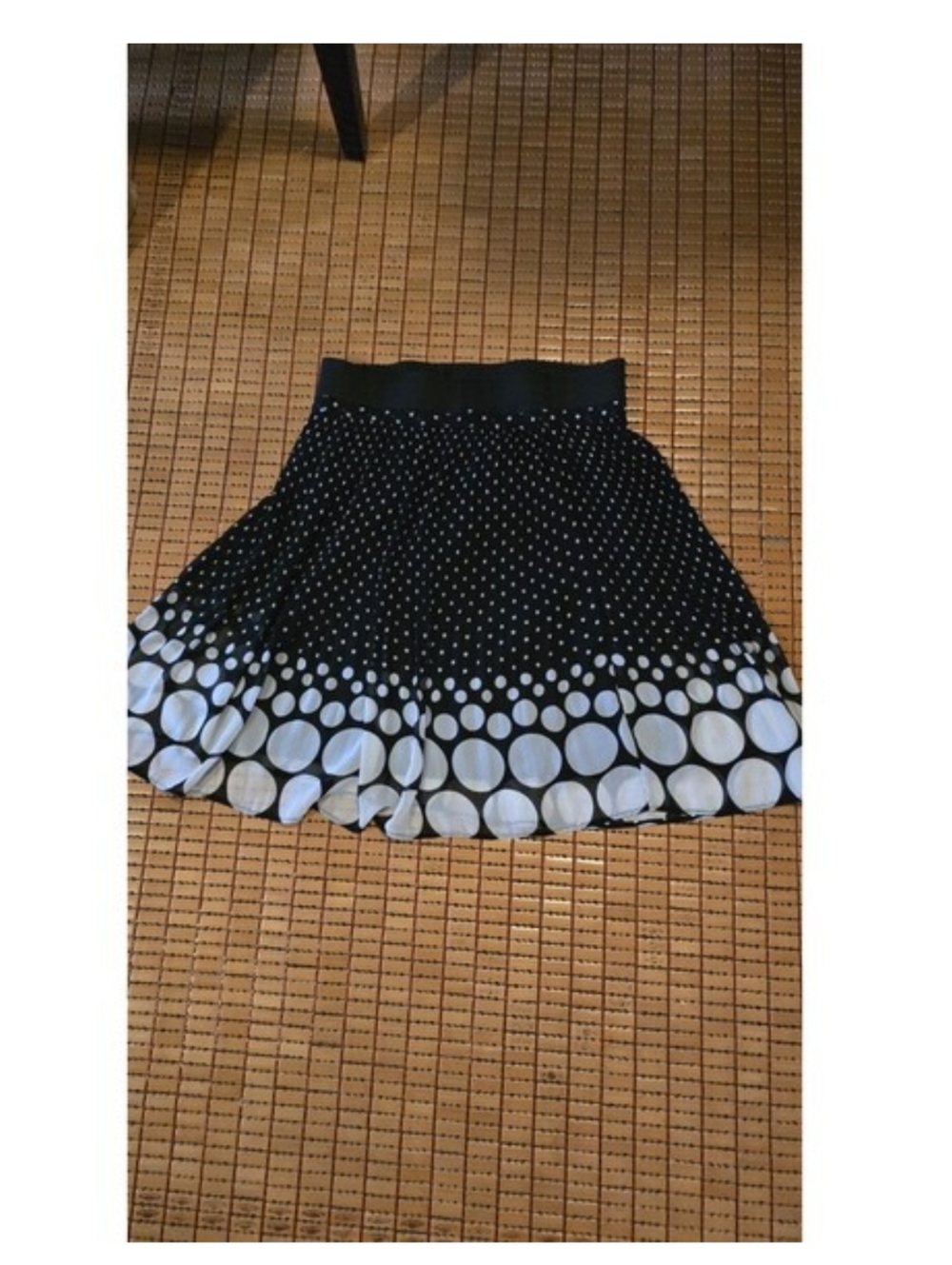 Elle Skirt Womens Size S Polka Dots A Line Black & White Lined